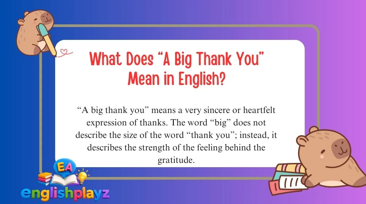 What Does “A Big Thank You” Mean in English?