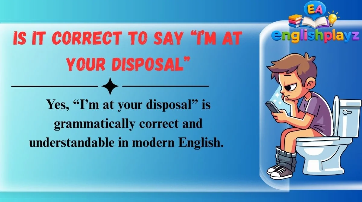 Is It Correct to Say “I’m at Your Disposal”
