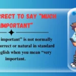 Is It Correct to Say “Much Important”
