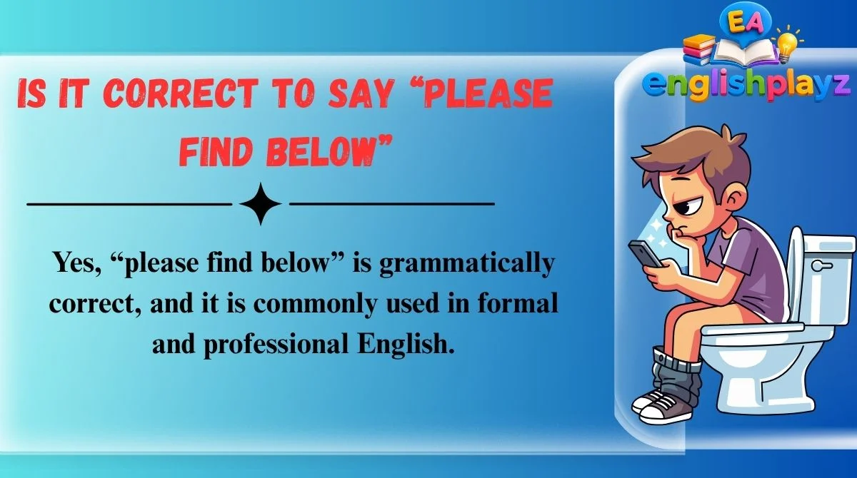 Is It Correct to Say “Please Find Below”